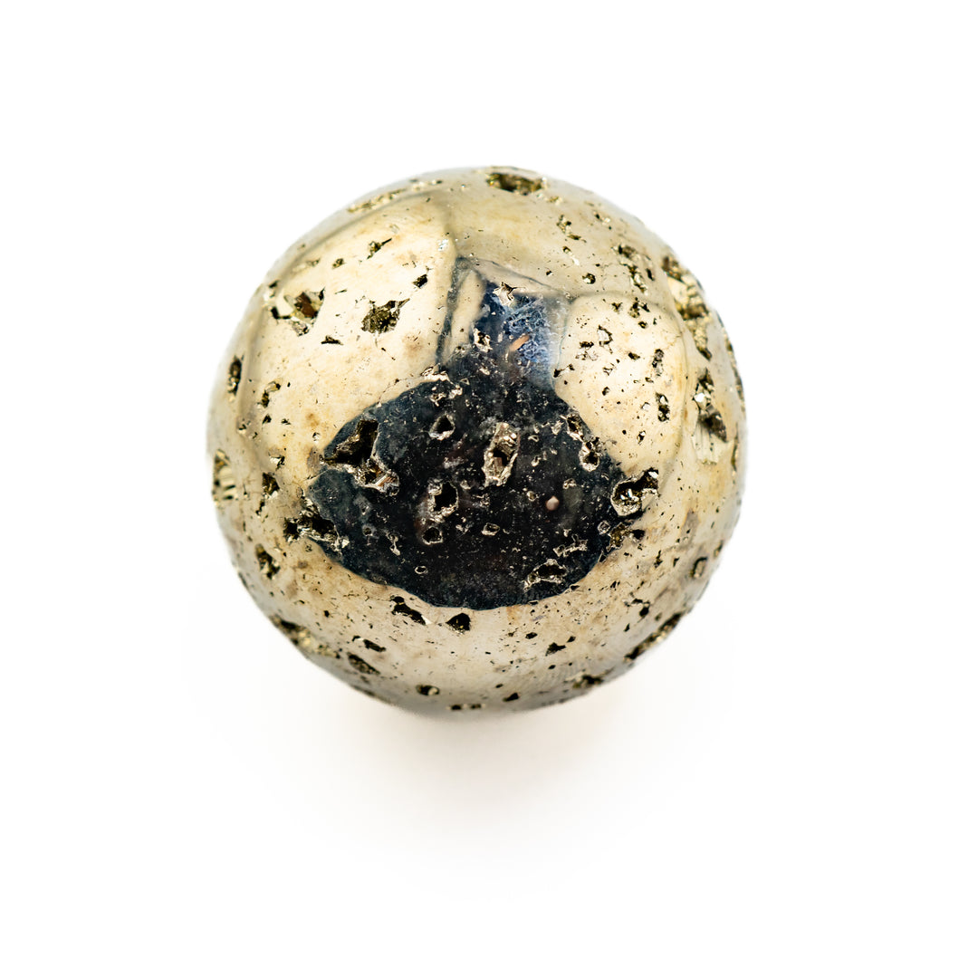Esfera de cristal de pirita natural: decoración con piedras preciosas curativas, regalos para terapia de meditación