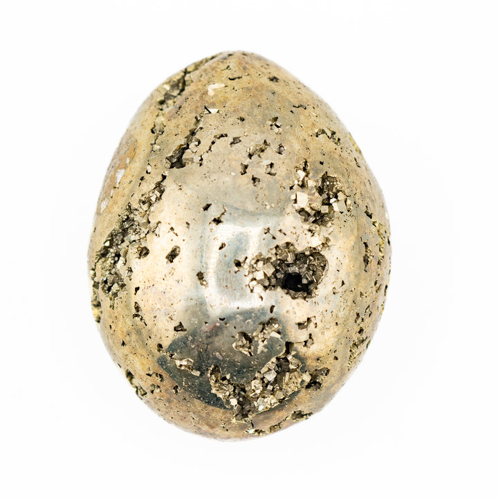 Natural Pyrite Crystal Egg - Healing Gemstone Decoration, Meditation Therapy Gifts