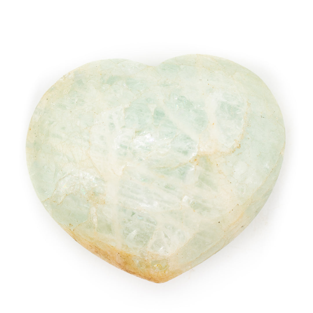 Natural Aquamarine Crystal Heart - Healing Gemstone Decoration, Meditation Therapy Gifts