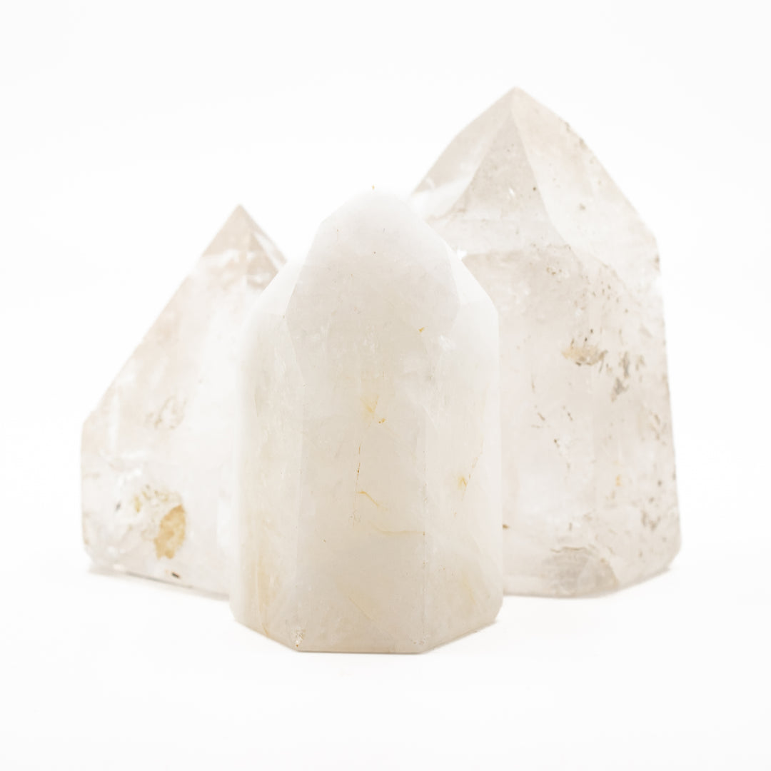 Torre de obelisco de cristal de cuarzo transparente natural: decoración con piedras preciosas curativas, regalos para terapia de meditación