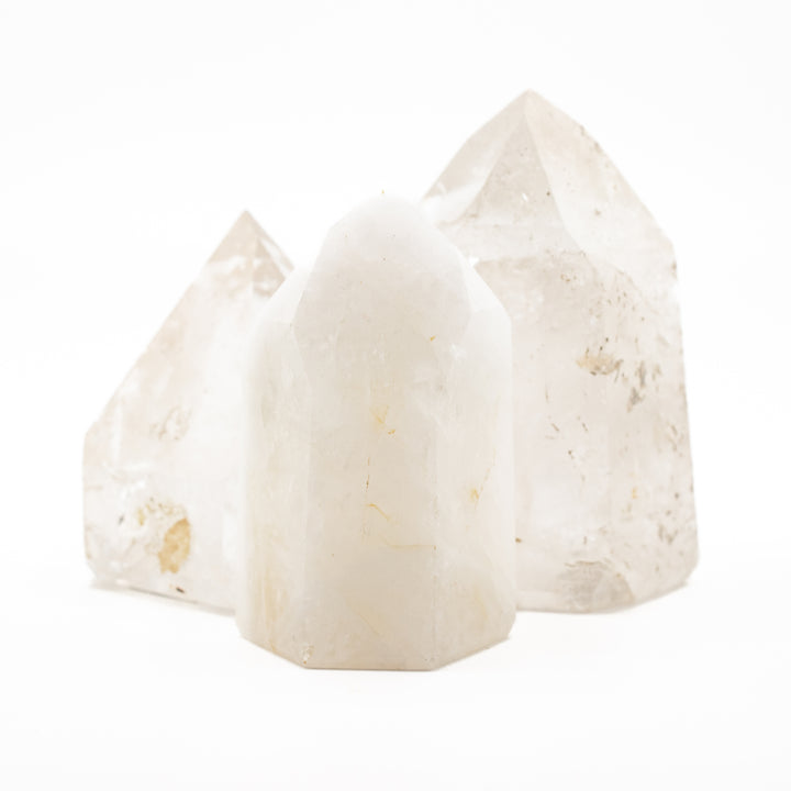 Torre de obelisco de cristal de cuarzo transparente natural: decoración con piedras preciosas curativas, regalos para terapia de meditación