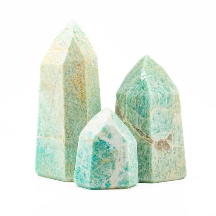 Natural Amazonite Crystal Obelisk Tower - Healing Gemstone Decoration, Meditation Therapy Gifts