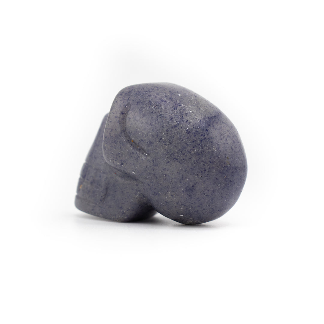 Crâne en aventurine bleue naturelle – Décoration en pierre précieuse de guérison, cadeaux de thérapie méditative