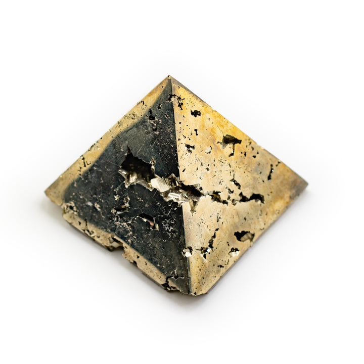 Natural Pyrite Crystal Pyramid - Healing Gemstone Decoration, Meditation Therapy Gifts