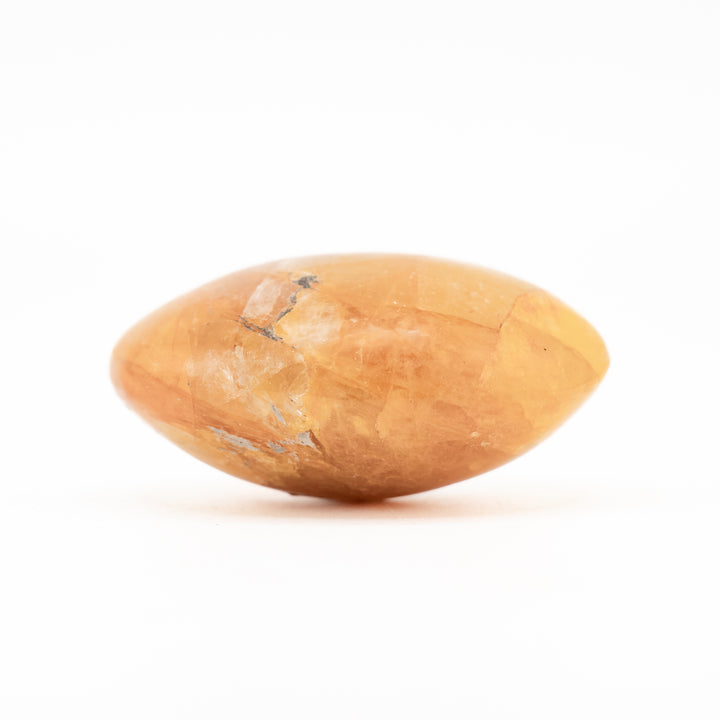 Natural Yellow Hematoid Quartz Palm Stone Crystal - Polished Healing Crystal, Oval Therapy Gemstone