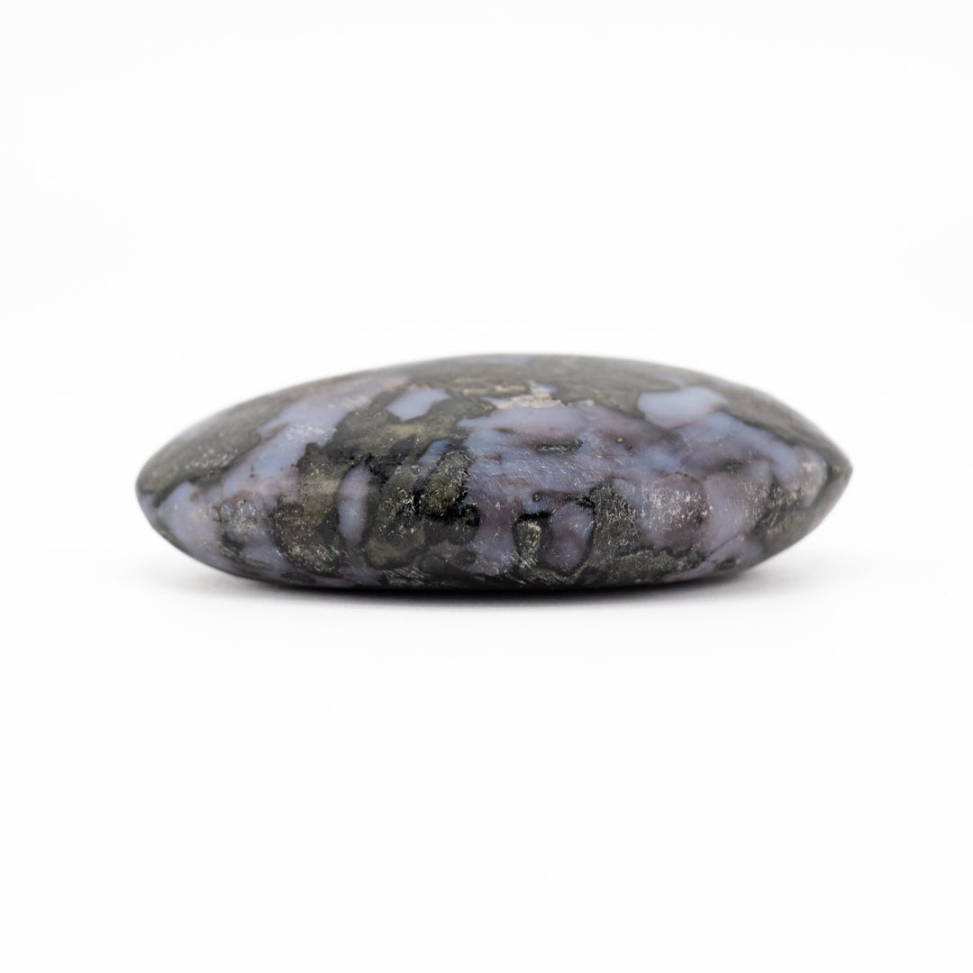 Cristal de palma de gabro índigo natural - Cristal curativo pulido, piedra preciosa terapéutica ovalada
