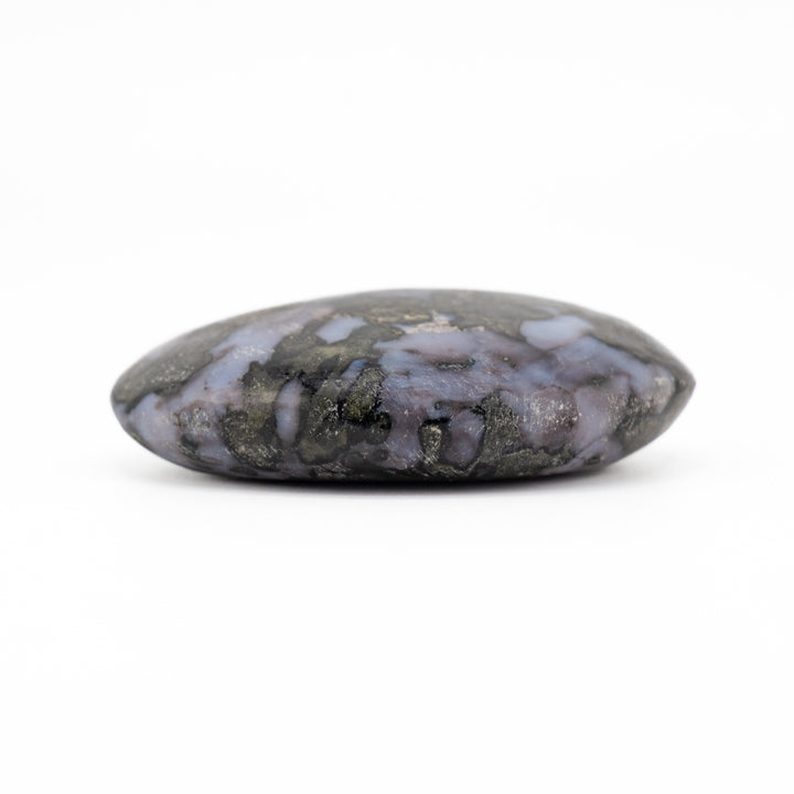 Cristal de palma de gabro índigo natural - Cristal curativo pulido, piedra preciosa terapéutica ovalada
