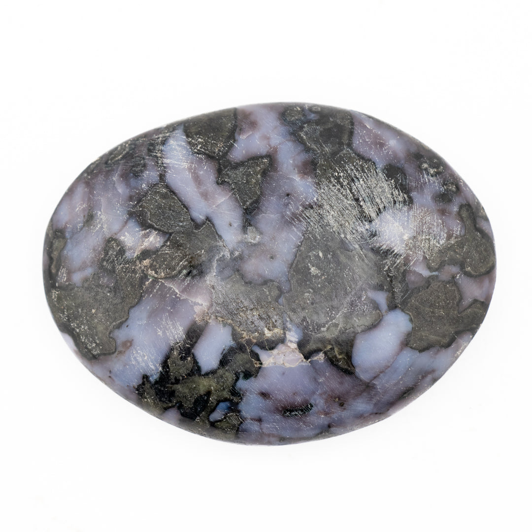 Cristal de palma de gabro índigo natural - Cristal curativo pulido, piedra preciosa terapéutica ovalada