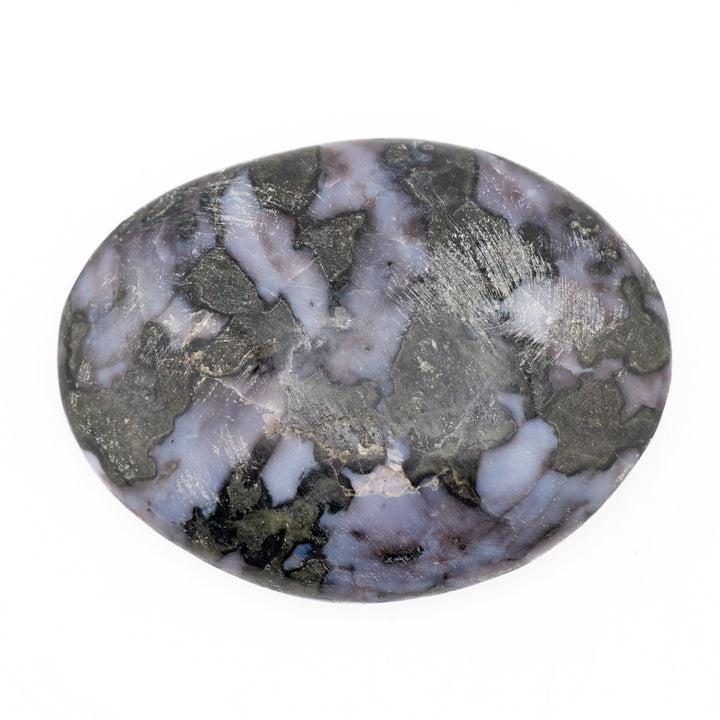 Cristal de palma de gabro índigo natural - Cristal curativo pulido, piedra preciosa terapéutica ovalada