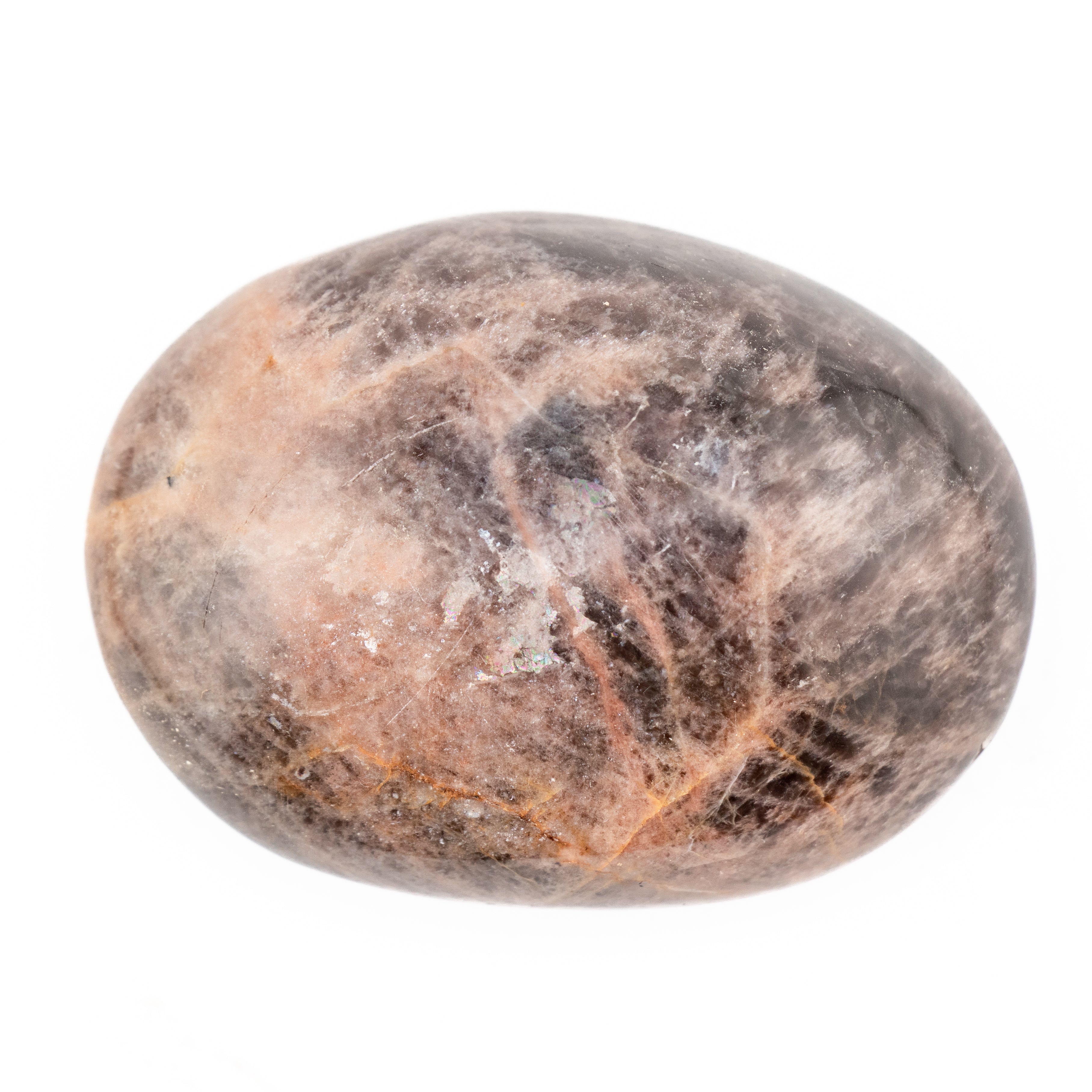 Natural Black Moonstone Palm Stone Crystal - Polished Healing