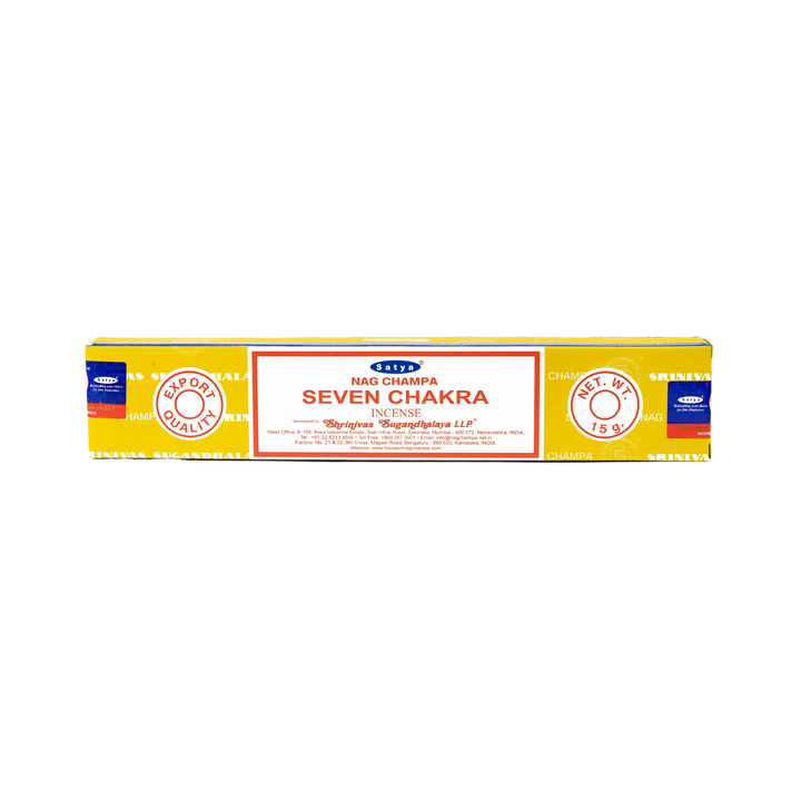 Bâtonnets d'encens Satya Nag Champa Sept Chakras | 15 grammes