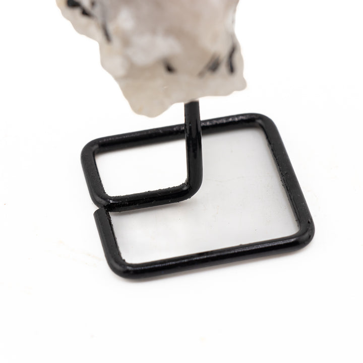 Cristal de turmalina de matriz natural sobre soporte de metal: decoración con piedras preciosas curativas, regalos para terapia de meditación