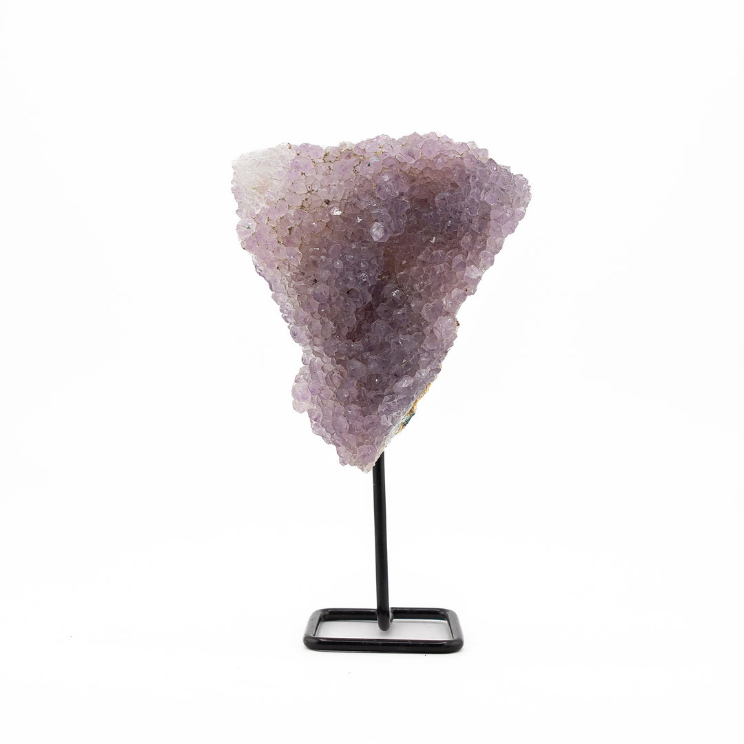 Cristal d'améthyste arc-en-ciel naturel sur support métallique – Décoration de pierres précieuses curatives, cadeaux de thérapie méditative