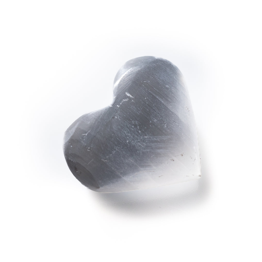 Corazón de selenita natural - Cristal de selenita de 5 cm - Piedra curativa purificadora y regeneradora