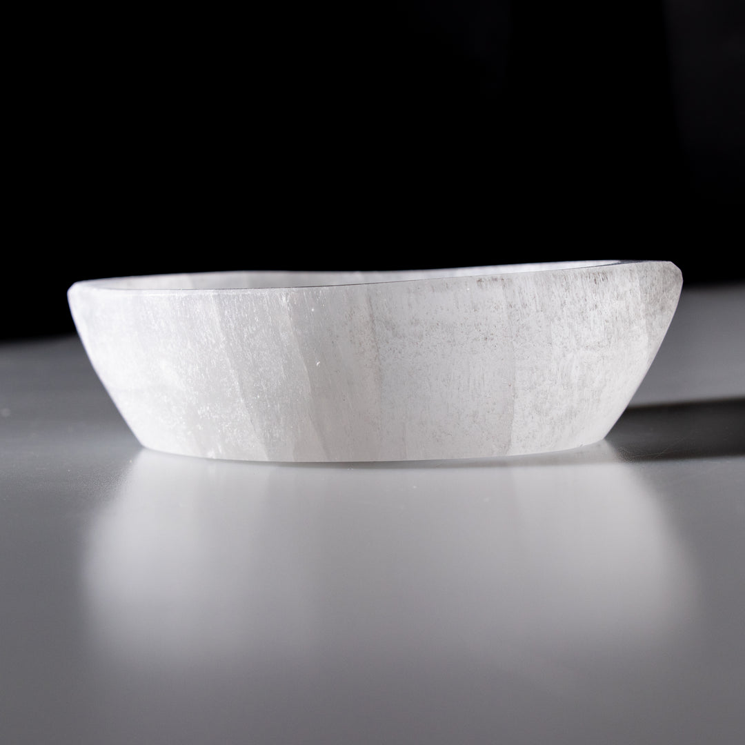 Bol marquise en sélénite naturelle - 10 cm - Cristal de sélénite - Pierre de guérison purifiante et rechargée