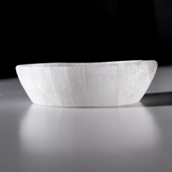 Bol marquise en sélénite naturelle - 10 cm - Cristal de sélénite - Pierre de guérison purifiante et rechargée