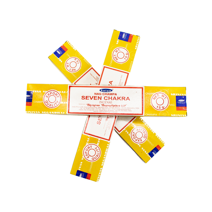Bâtonnets d'encens Satya Nag Champa Sept Chakras | 15 grammes