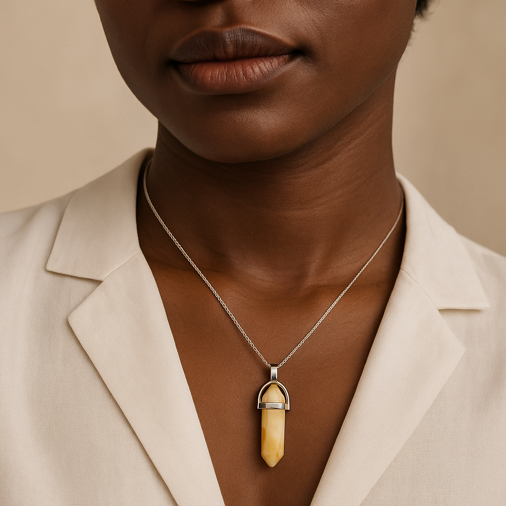 Citrine Point Pendant Necklace - Handcrafted Crystal Jewelry