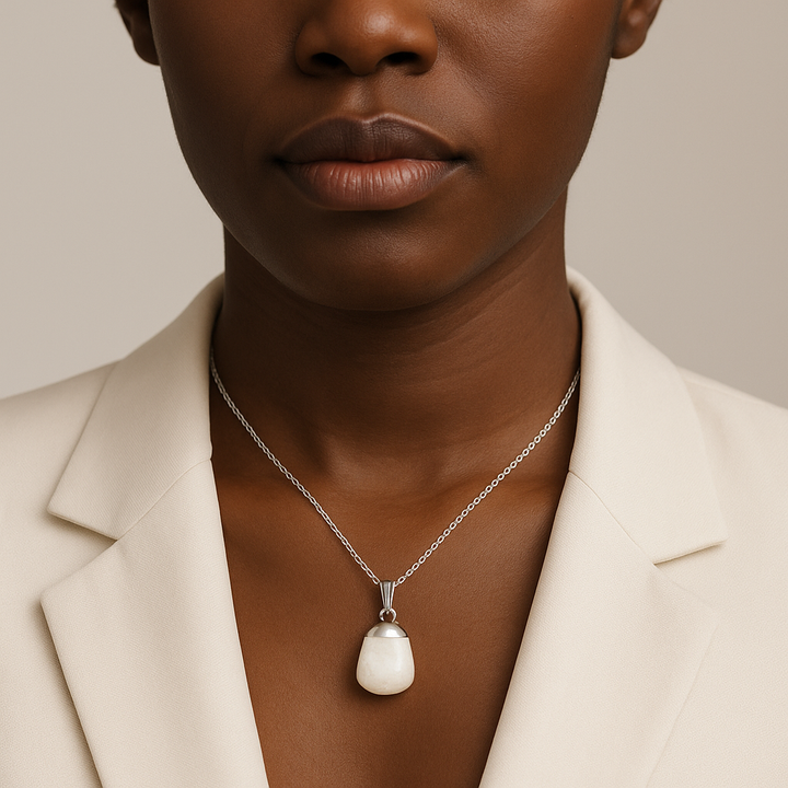 Milky Quartz Gemstone Pendant Necklace - Handcrafted Crystal Jewelry