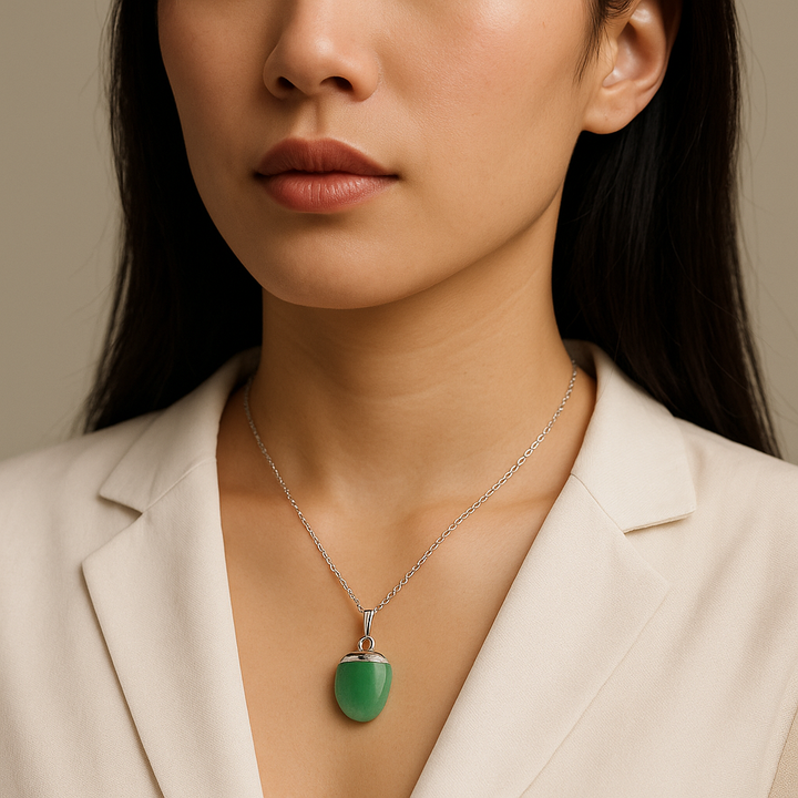 Green Aventurine Gemstone Pendant Necklace - Handcrafted Crystal Jewelry