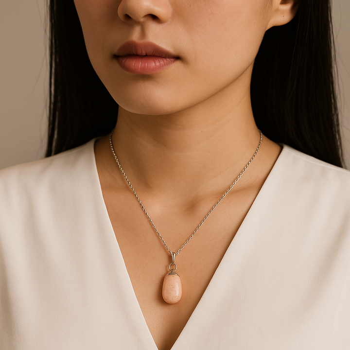 Rose Quartz Gemstone Pendant Necklace - Handcrafted Crystal Jewelry