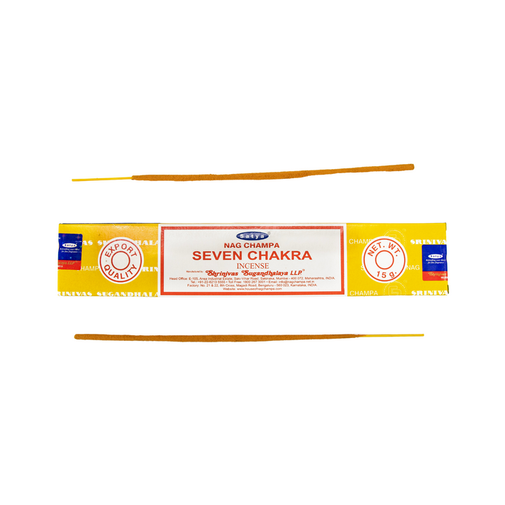 Bâtonnets d'encens Satya Nag Champa Sept Chakras | 15 grammes