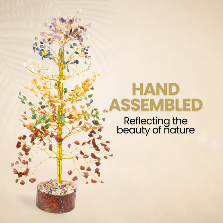 7 Chakra Crystal Tree with Natural Wood Base – Healing & Positive Energy Decor