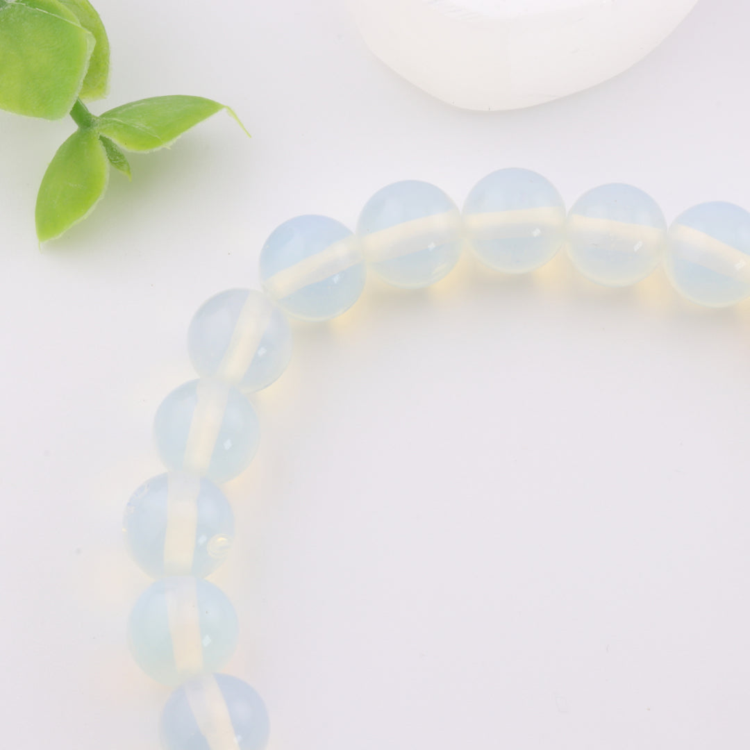 Bracelet sans métal en opalite – Perles de 8 mm