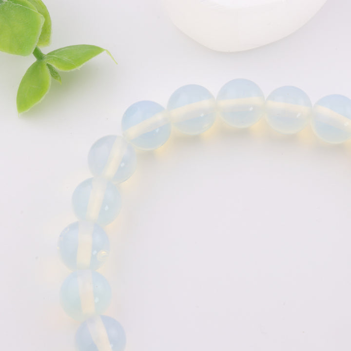 Bracelet sans métal en opalite – Perles de 8 mm