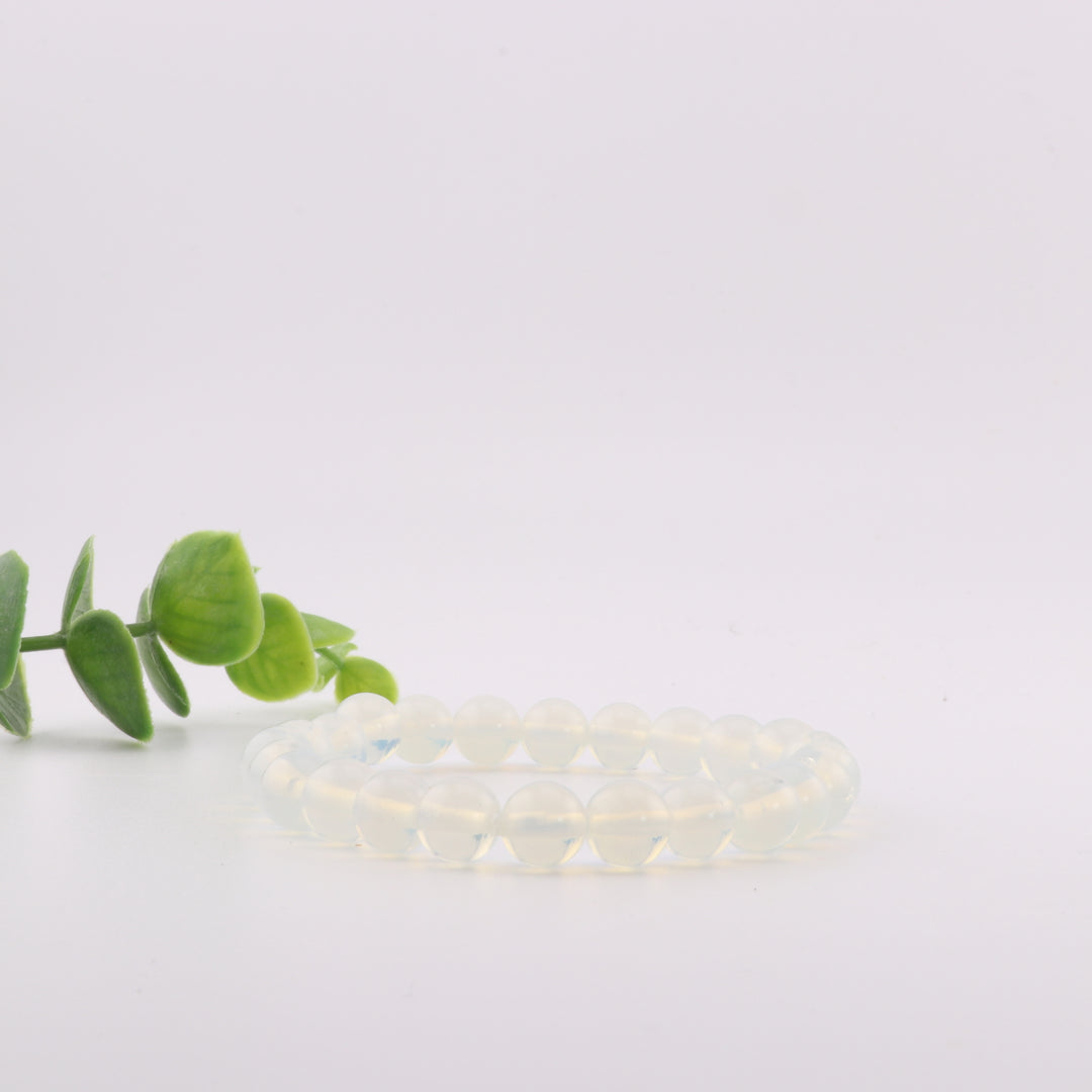 Bracelet sans métal en opalite – Perles de 8 mm