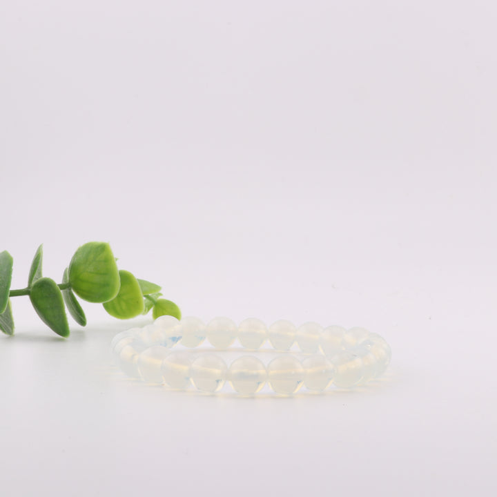 Bracelet sans métal en opalite – Perles de 8 mm