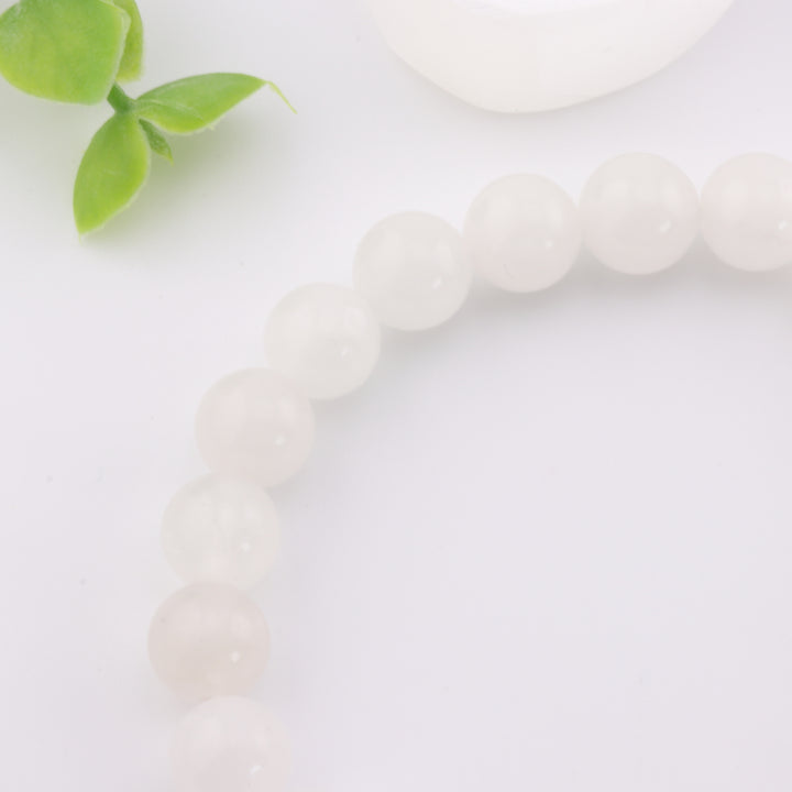 Pulsera de cuarzo transparente natural con cuentas de 8 mm sin metal