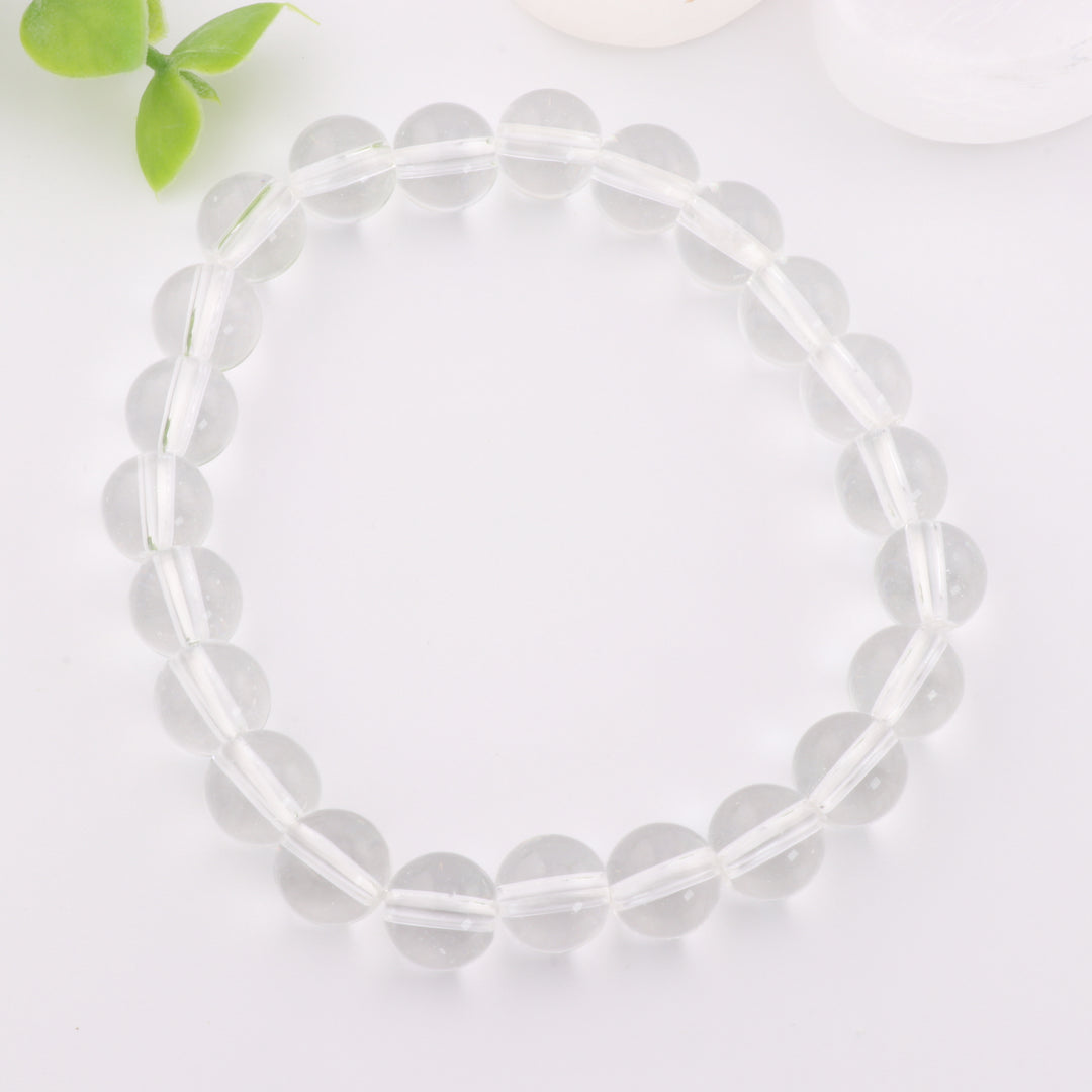 Pulsera de cuarzo transparente natural (sin metal, accesorio de piedra preciosa de 8 mm)