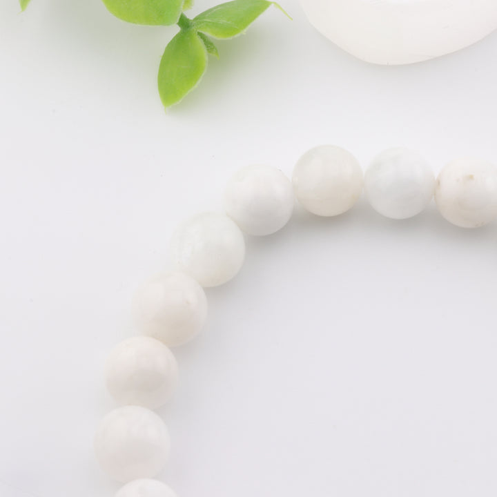 Pulsera de piedra lunar natural - Sin metal, 8 mm - Joyería de piedras preciosas etéreas