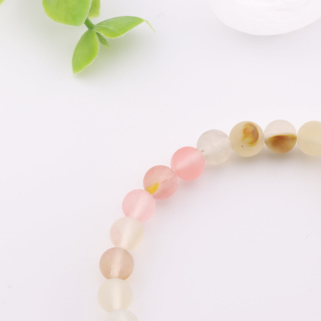 Pulsera de piedra de piel de tigre natural esmerilada - Sin metal, 6 mm - Joyería de cristal curativo