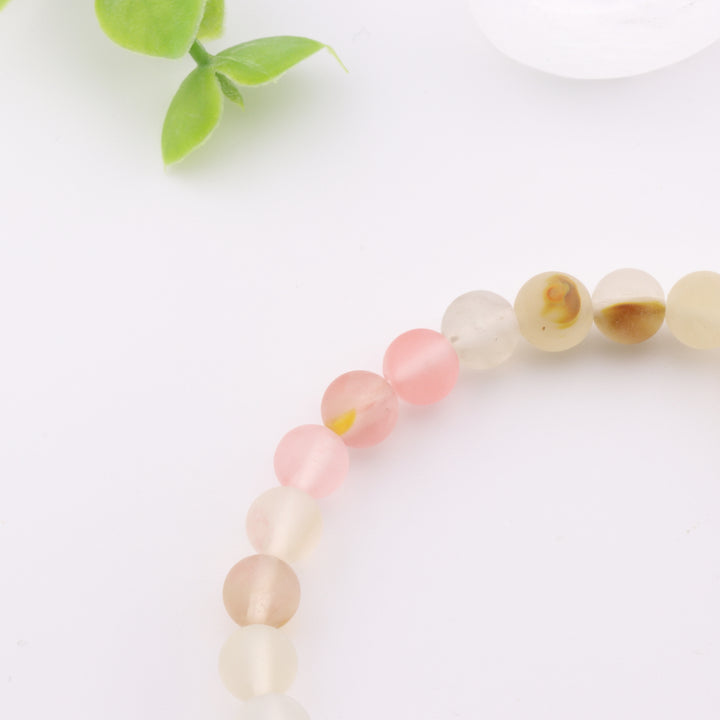 Pulsera de piedra de piel de tigre natural esmerilada - Sin metal, 6 mm - Joyería de cristal curativo