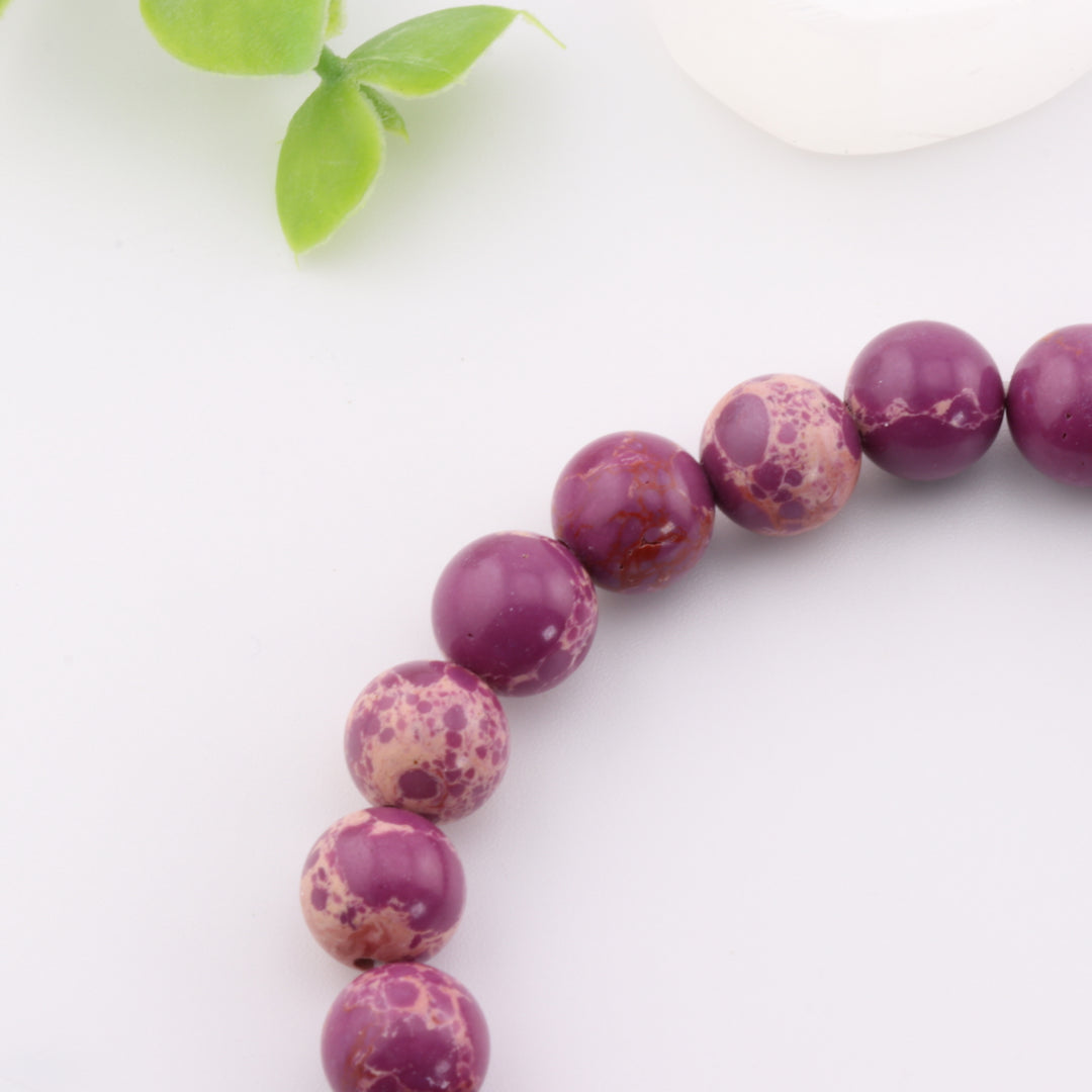 Bracelet en perles de jaspe impérial, 8 mm – Élégance sans métal, bijoux aux tons terreux