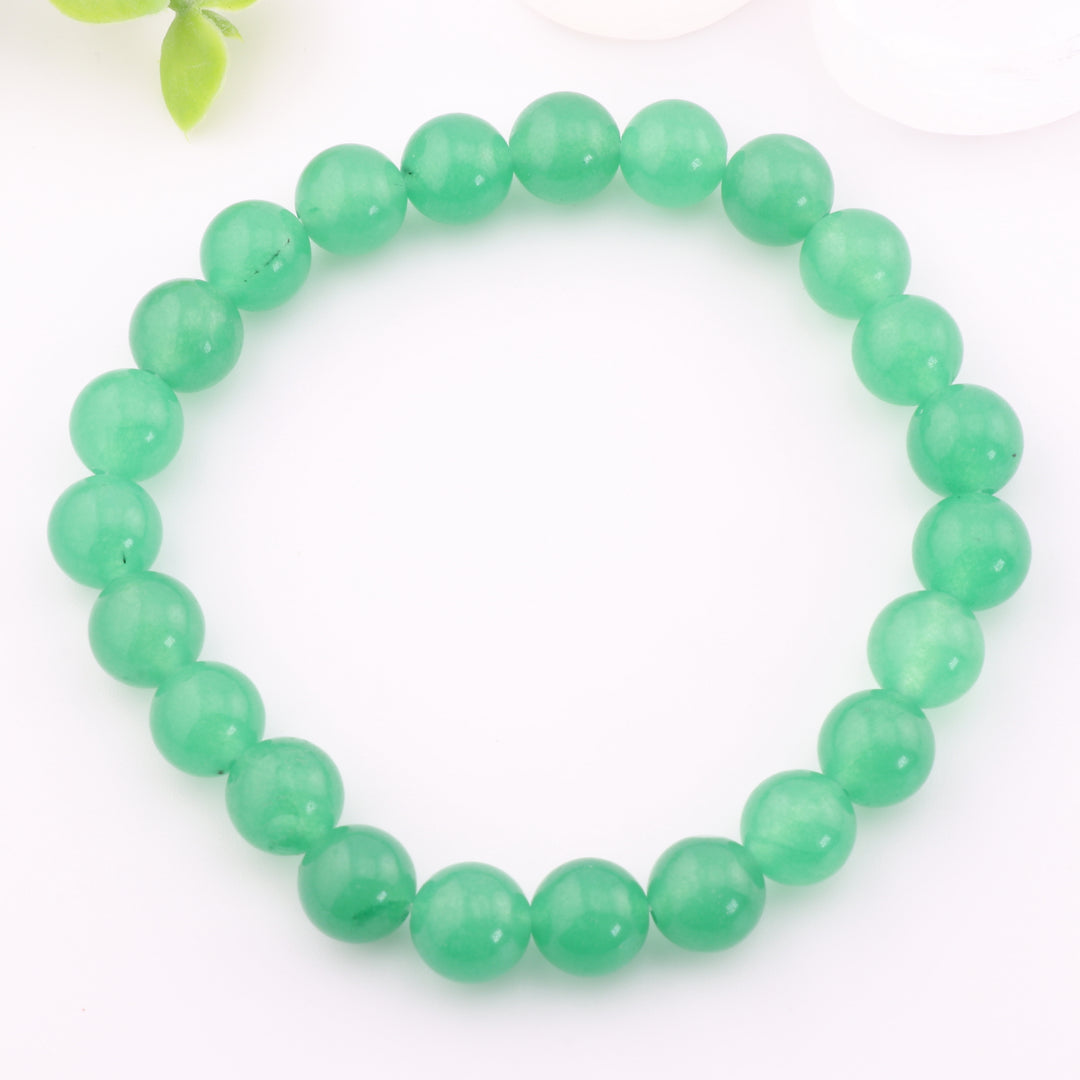 Bracelet en aventurine verte naturelle – Sans métal, bijou en pierres précieuses de 8 mm