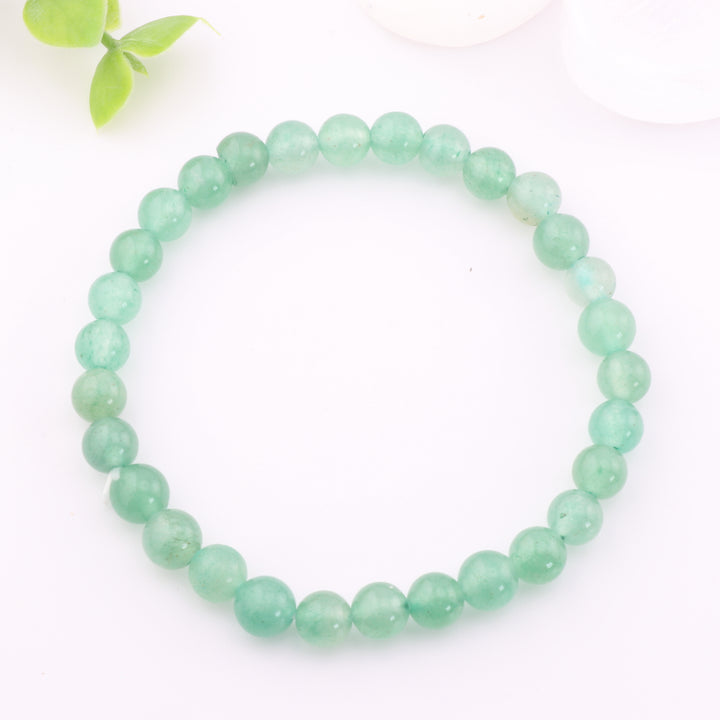 Bracelet en aventurine verte naturelle - Sans métal, 6 mm - Bijoux en cristal Chance et Harmonie