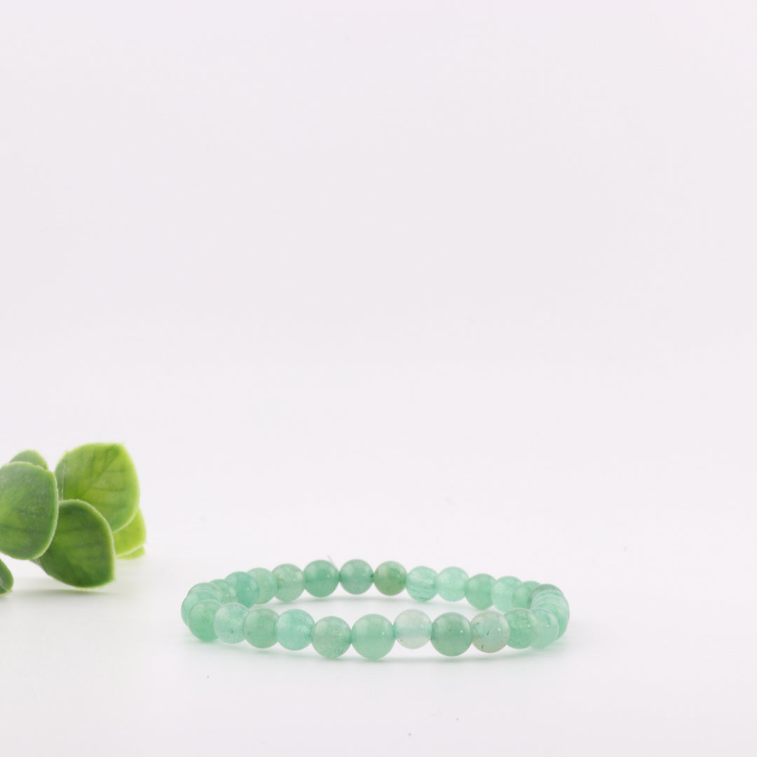 Bracelet en aventurine verte naturelle - Sans métal, 6 mm - Bijoux en cristal Chance et Harmonie