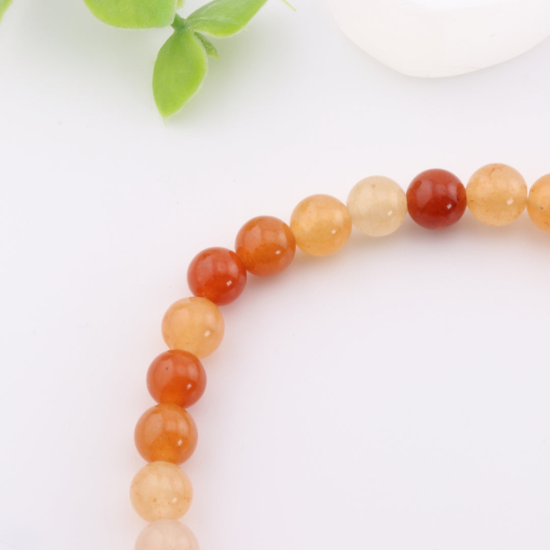 Pulsera de aventurina roja natural - Accesorio de piedra preciosa de 6 mm sin metal