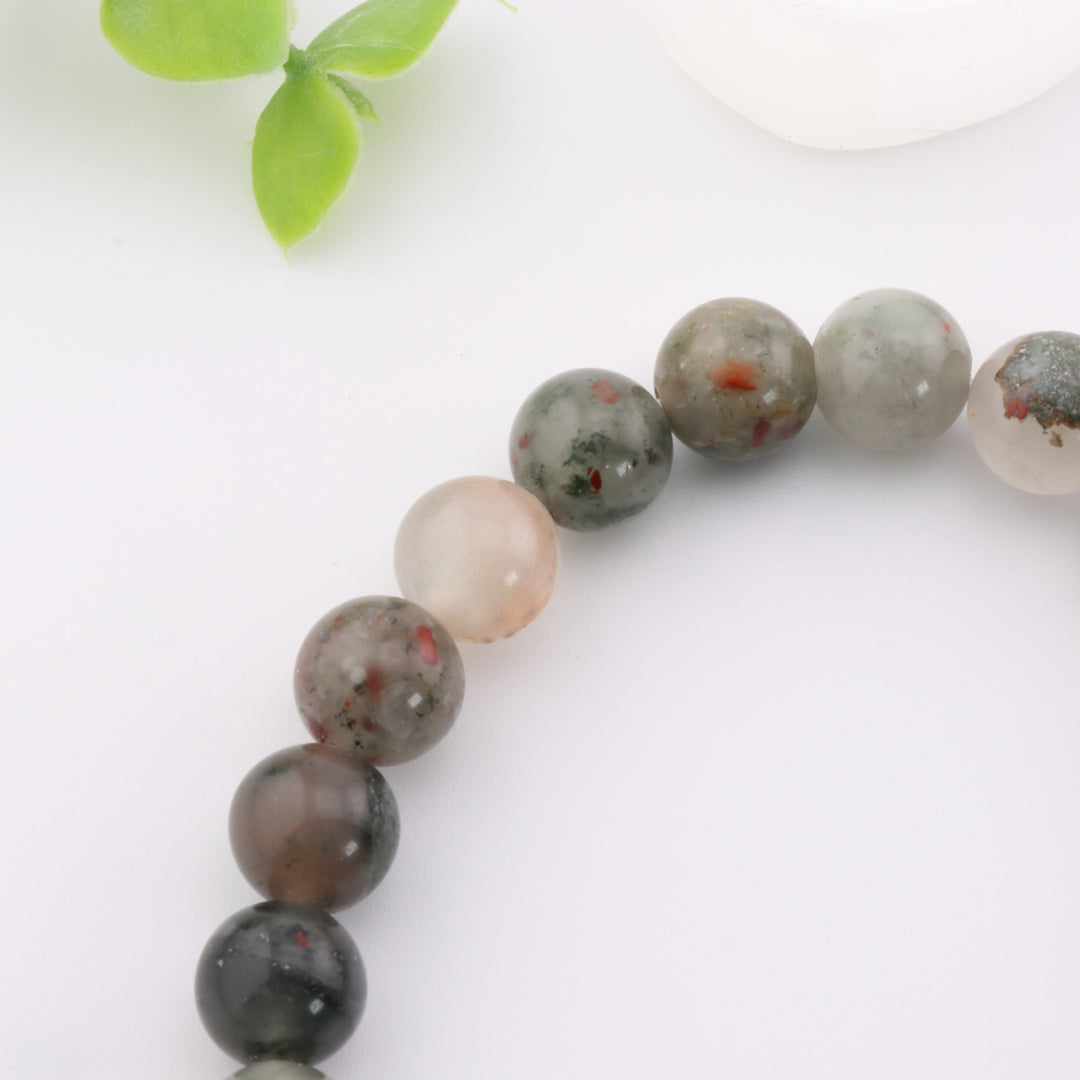 Natural African Blood Jasper Energy Bracelet - Metal-Free 8mm Gemstone