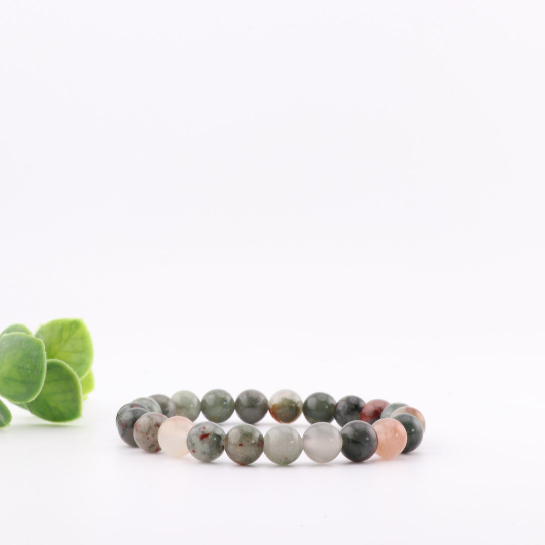 Natural African Blood Jasper Energy Bracelet - Metal-Free 8mm Gemstone