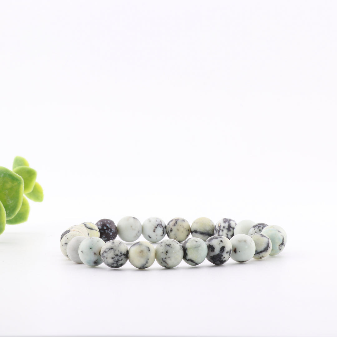 Pulsera de turquesa amarilla natural (sin metal, 8 mm) - Accesorio energizante y elegante