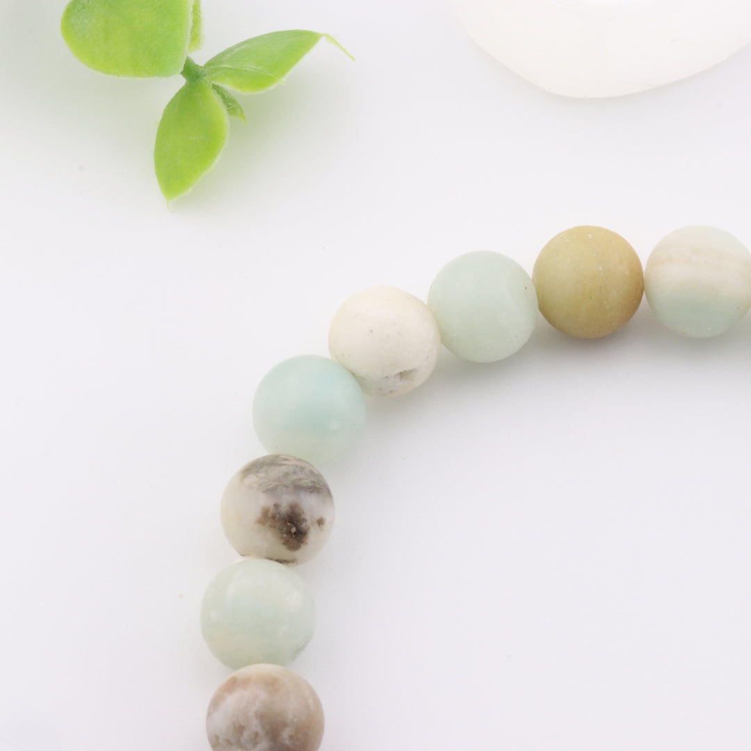 Pulsera de calcita azul caribeña natural - Accesorio de piedra preciosa de 8 mm sin metal