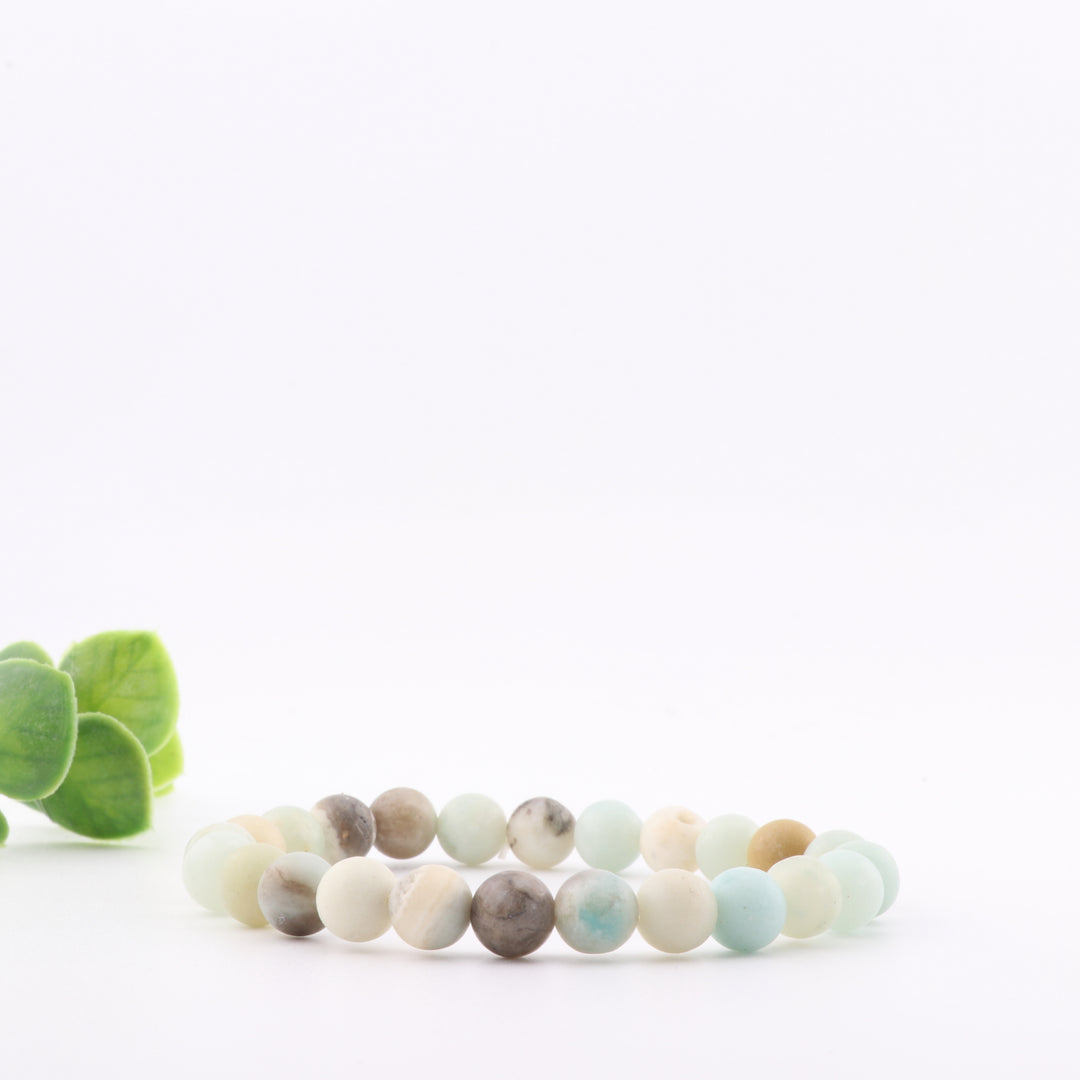 Pulsera de calcita azul caribeña natural - Accesorio de piedra preciosa de 8 mm sin metal