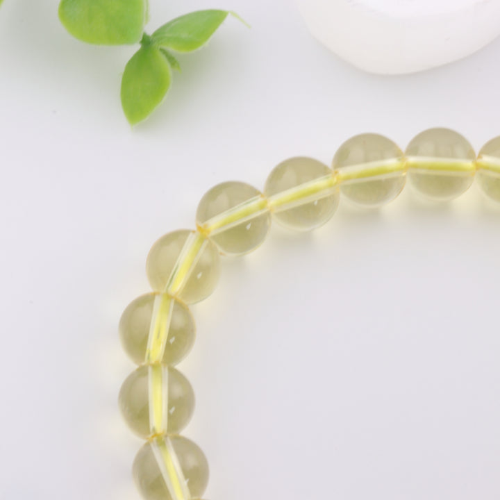 Pulsera de citrino natural (sin metal, 8 mm) - Joyería energética