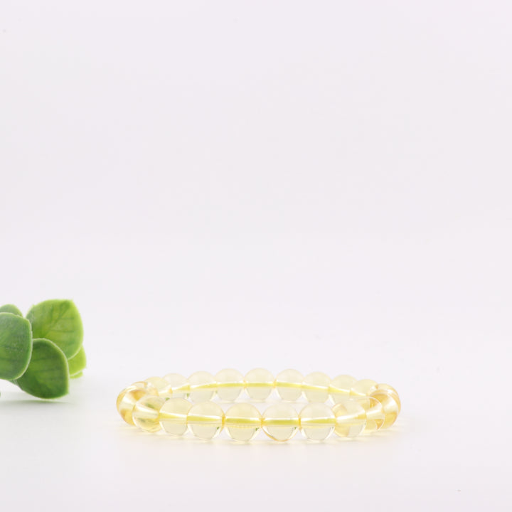 Pulsera de citrino natural (sin metal, 8 mm) - Joyería energética