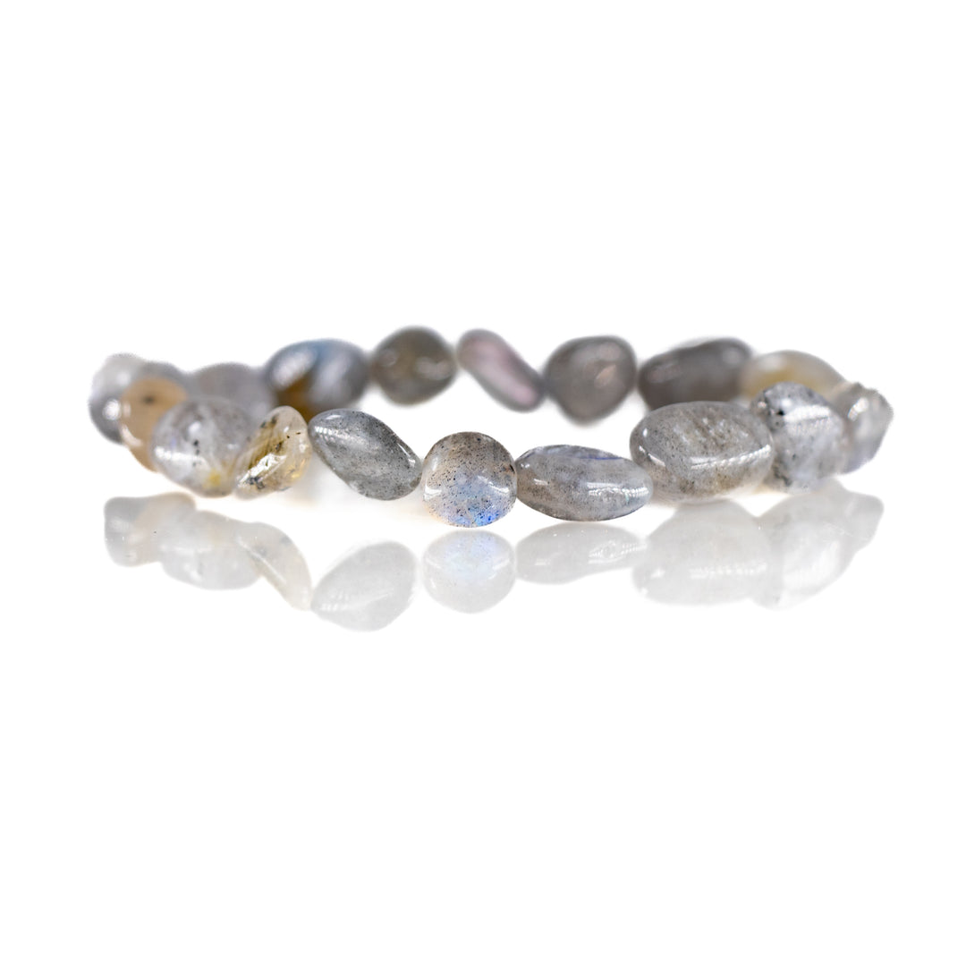 Natural Labradorite Freeform Bracelet - Metal Free, 6-8mm - Spectrolite Gemstone