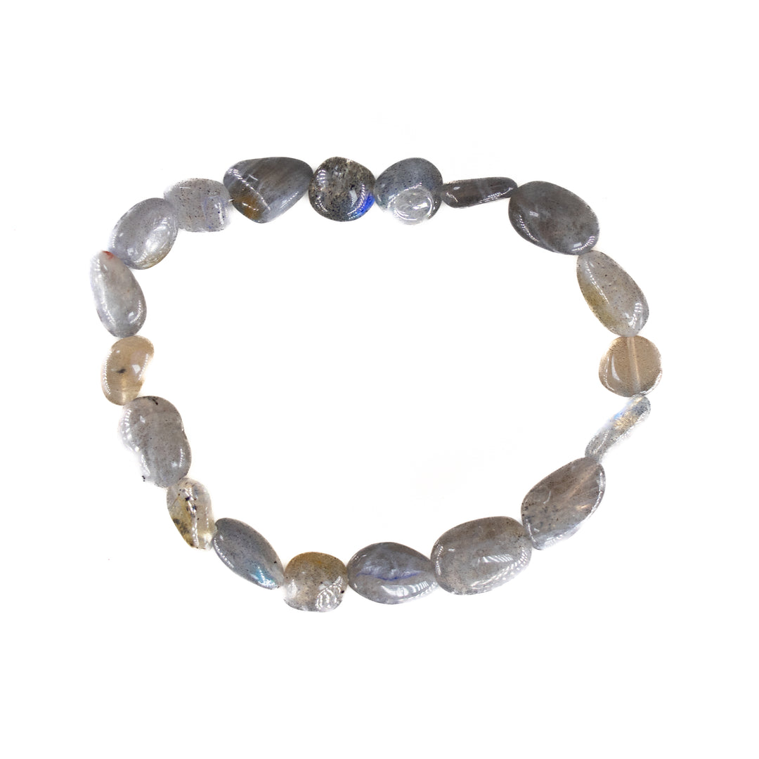 Natural Labradorite Freeform Bracelet - Metal Free, 6-8mm - Spectrolite Gemstone